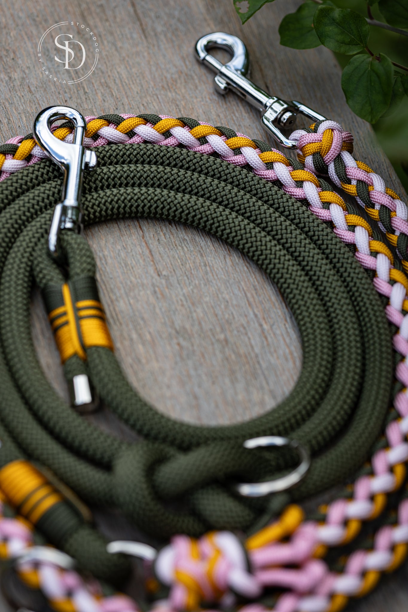 Paracord Tau Leine - Olive x Rosa