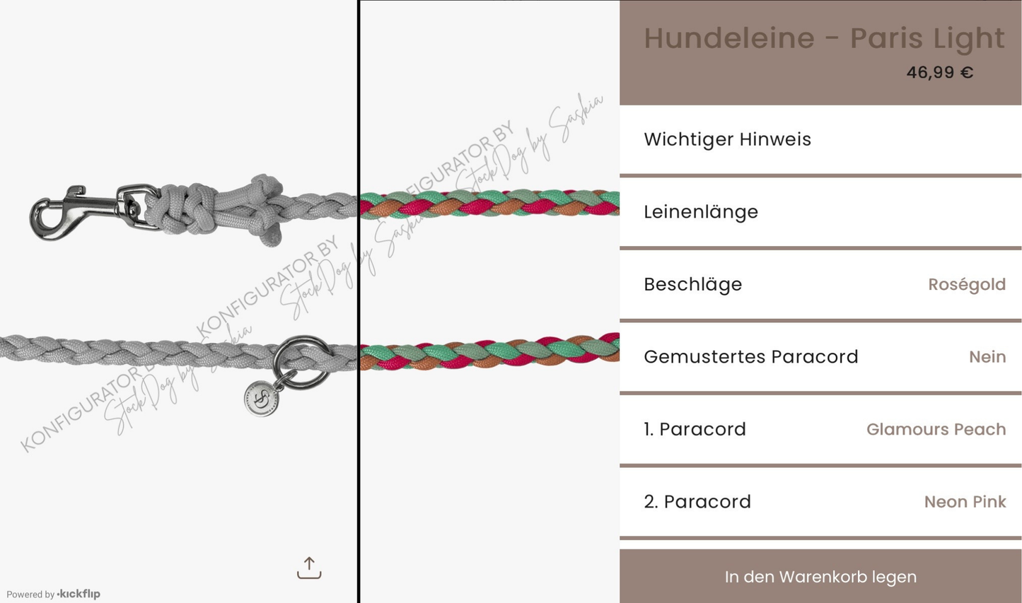 Hundeleine - Paris Light