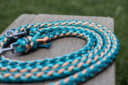 Hundeleine „London“ - in Teal und Peach