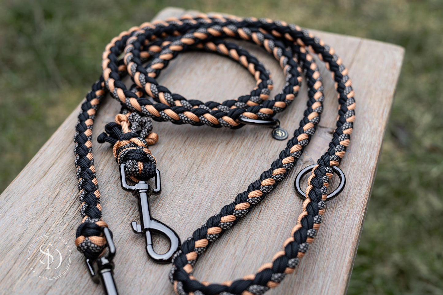 Halsband Rom & Leine Paris - Black x Copper
