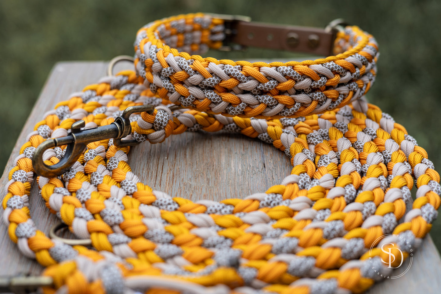 Halsband Rom & Leine Paris - Goldenrod x Mokka