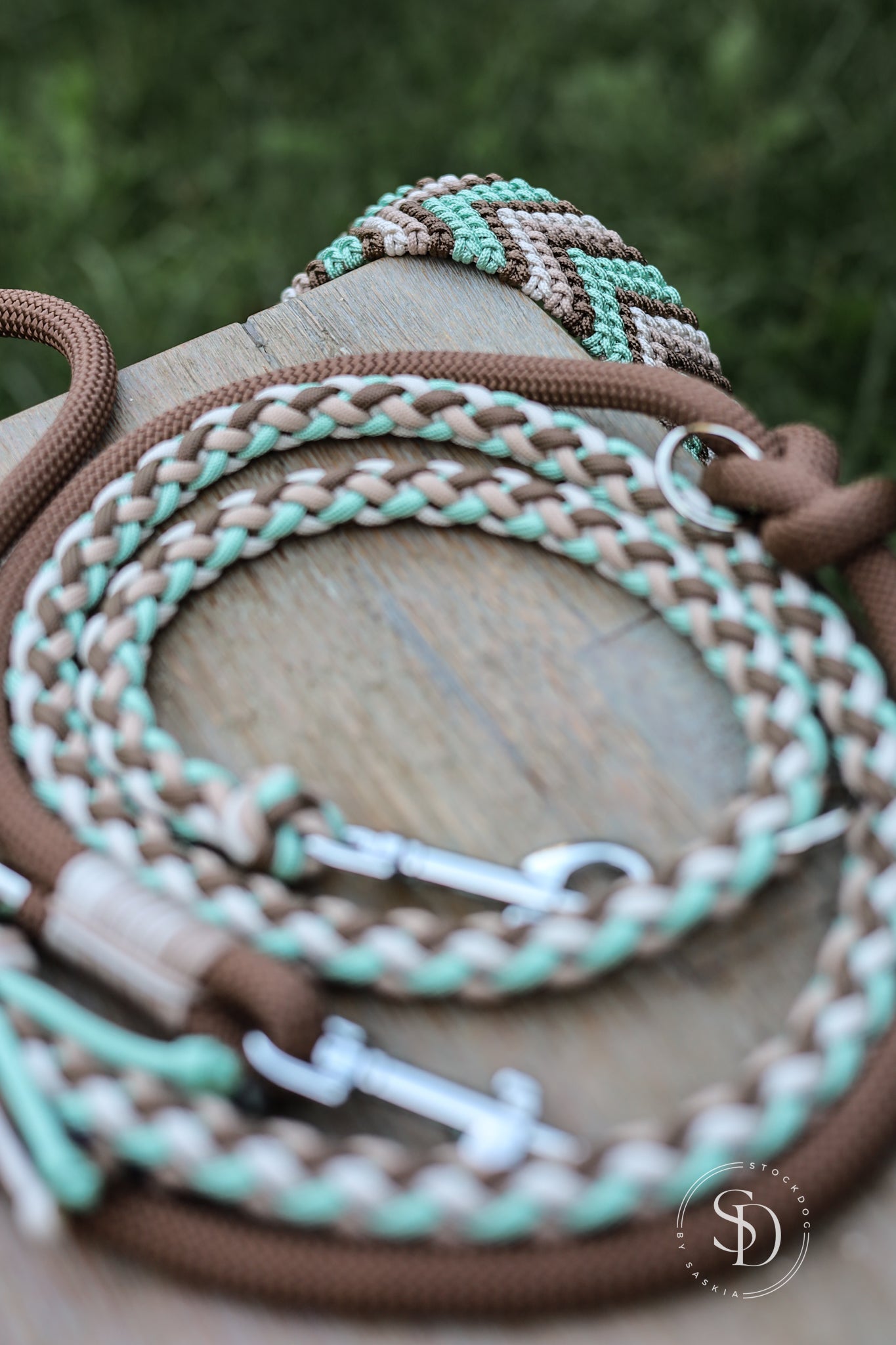 Halsband Friendship & Paracord Tau Leinen Set - Dewdrope x Brown