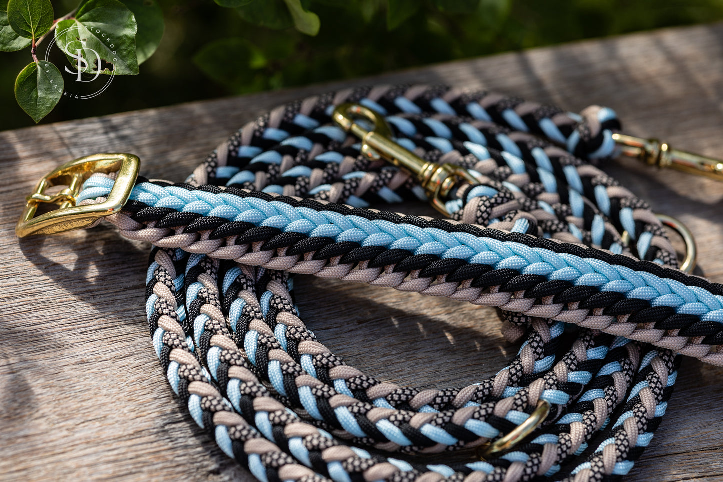 Halsband Rom & Leine Berlin - Black x Pastellblue