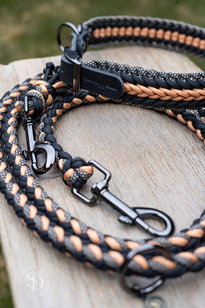 Halsband Rom & Leine Paris - Black x Copper