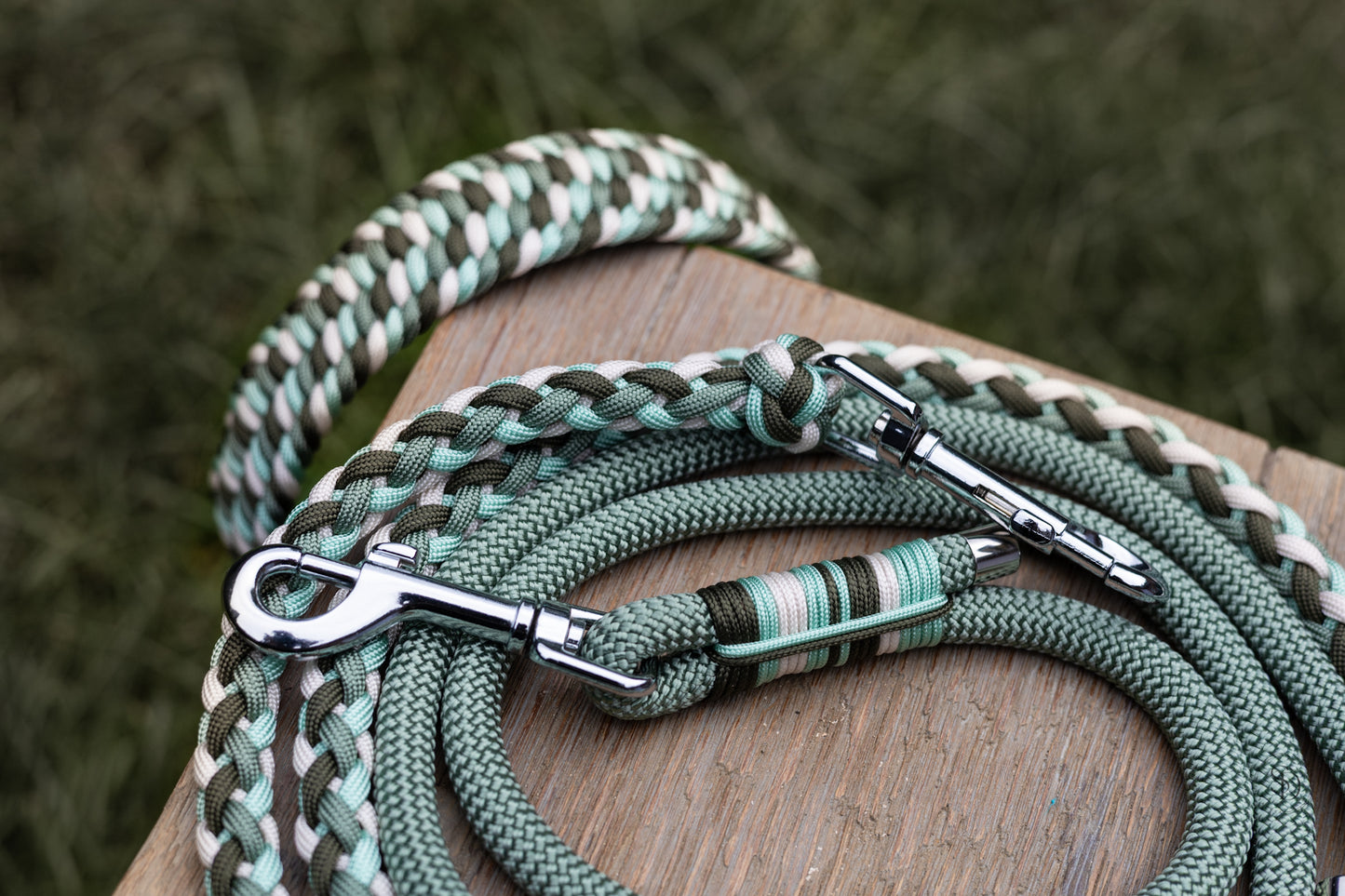 Halsband u. Leinen Set - „Eukalyptus und Oliv“