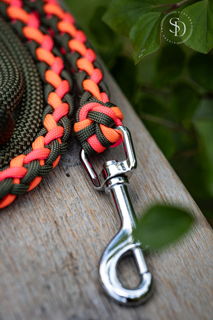 Paracord Tau Leine - Olive x Neon