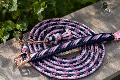 Halsband Vancouver & Leine Berlin - Blue x Rosa