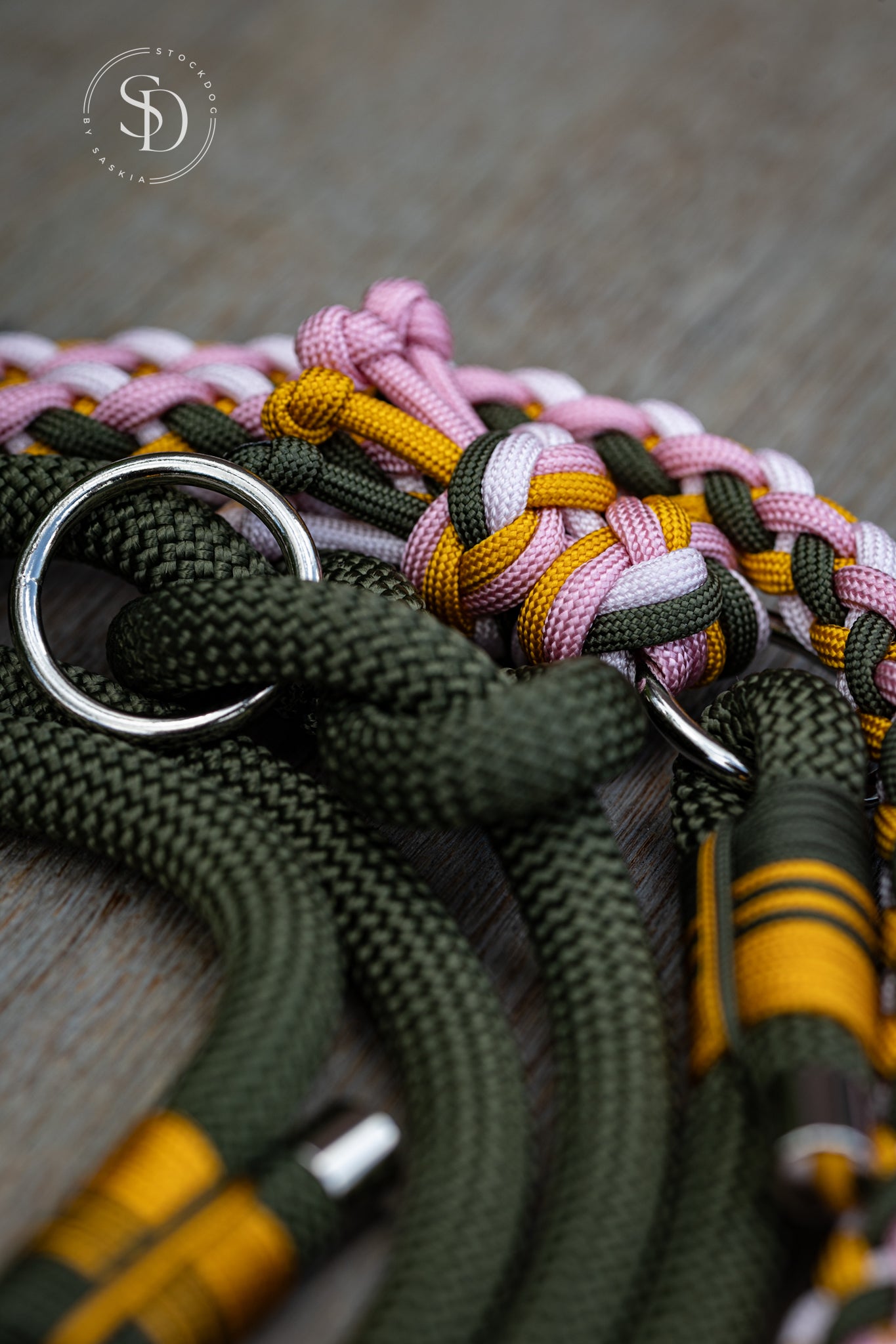 Paracord Tau Leine - Olive x Rosa