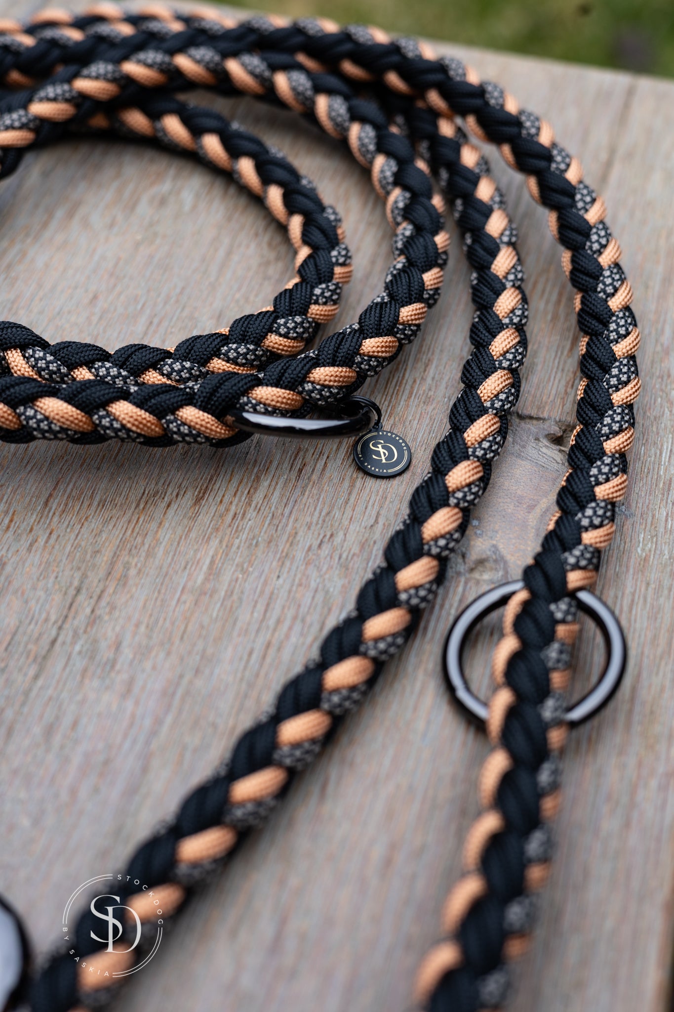 Halsband Rom & Leine Paris - Black x Copper