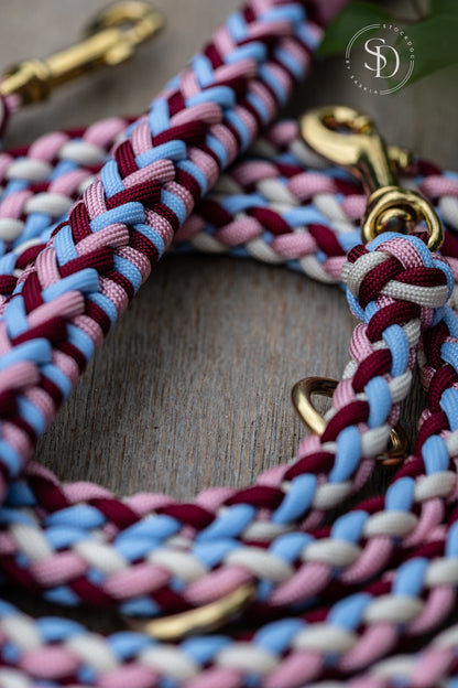 Halsband Bali & Leine London - Blue x Rosa
