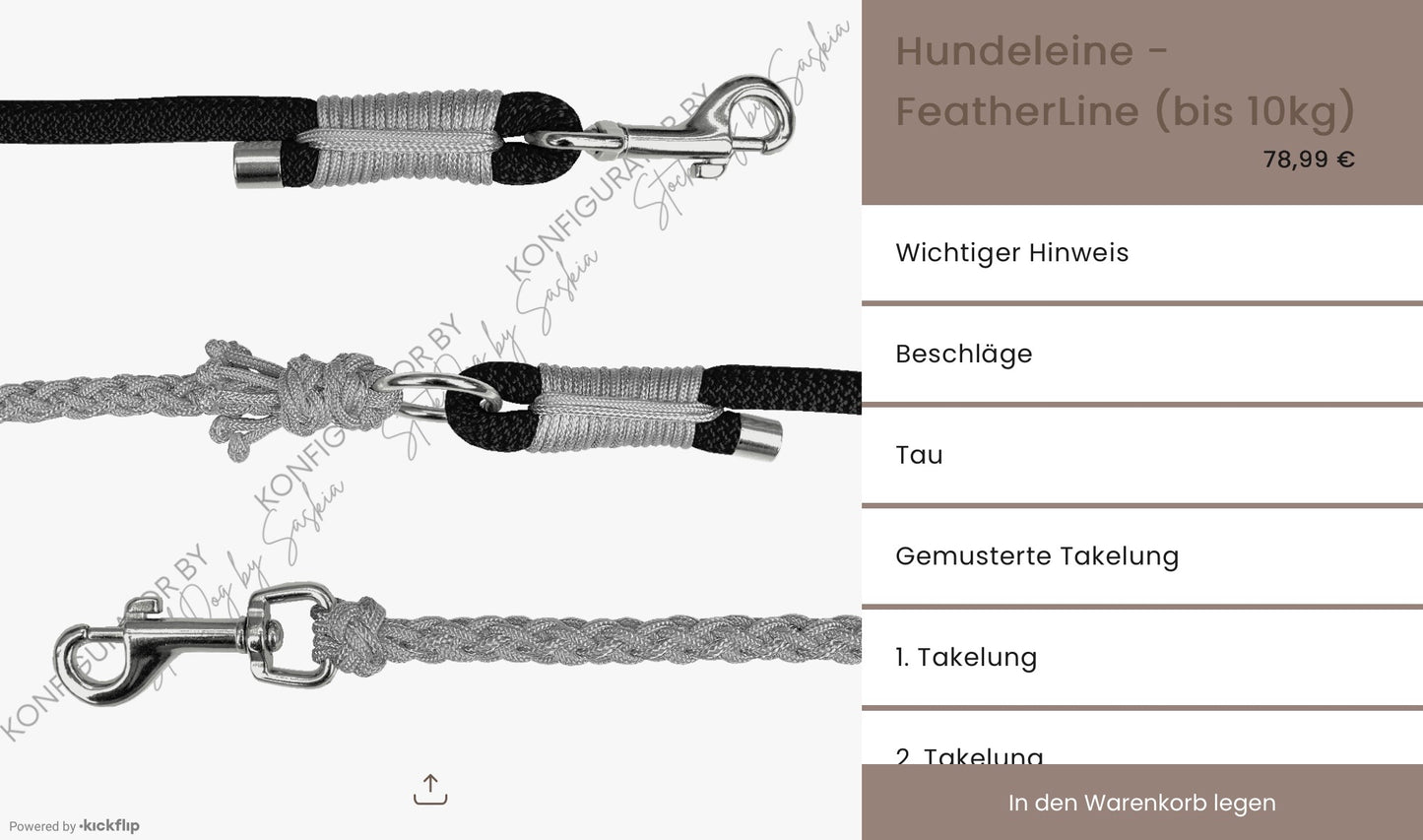 Hundeleine - FeatherLine (bis 10kg)