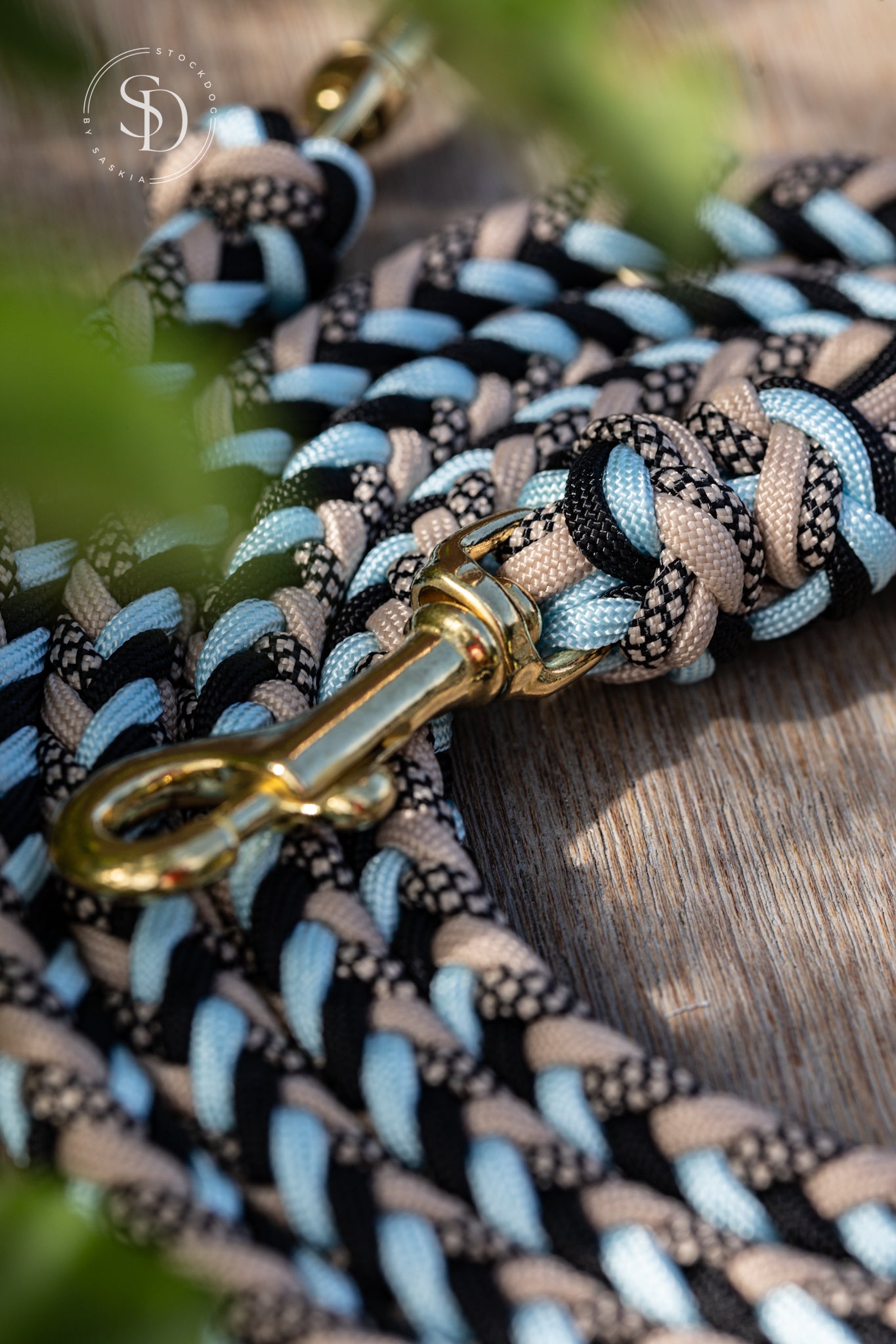 Halsband Rom & Leine Berlin - Black x Pastellblue