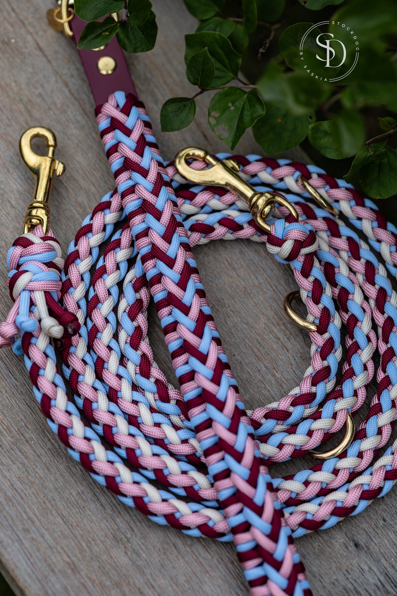 Halsband Bali & Leine London - Blue x Rosa