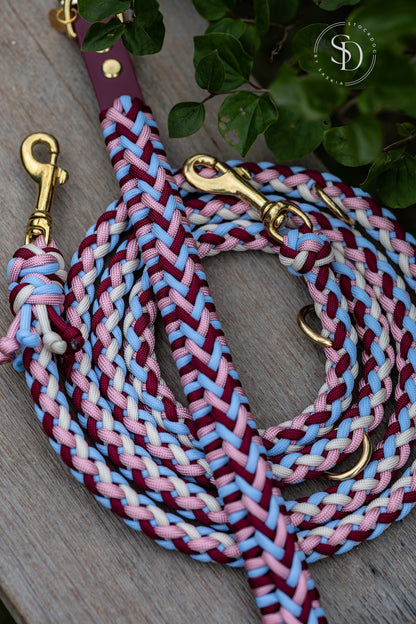 Halsband Bali & Leine London - Blue x Rosa