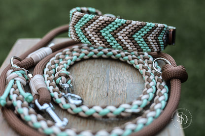 Halsband Friendship & Paracord Tau Leinen Set - Dewdrope x Brown