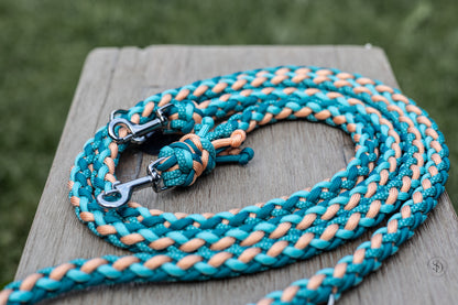 Hundeleine „London“ - in Teal und Peach