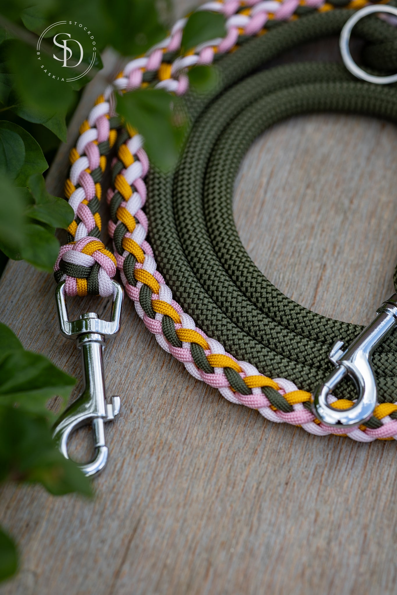 Paracord Tau Leine - Olive x Rosa