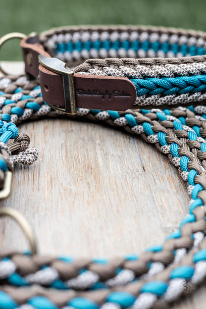Halsband Rom & Leine London - Brown x Teal