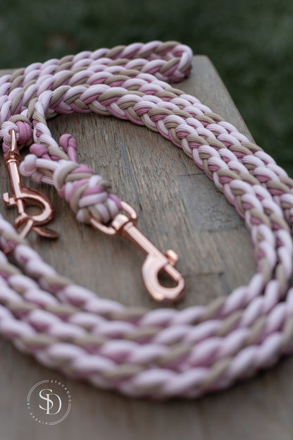 Halsband Colorful & Leine Easy - Rosa x Mokka