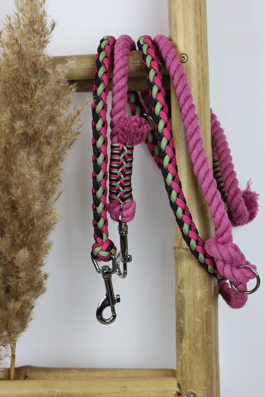 Leine „BPL-Baumwollparacord Leine“ - Schwarz, Fuchsia