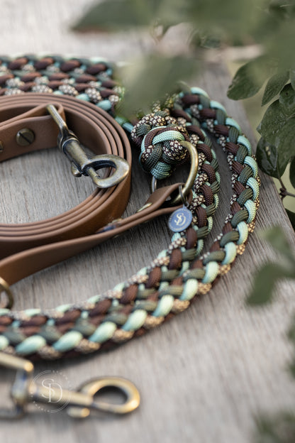 One Shoulder Leine London - Walnuss x Green
