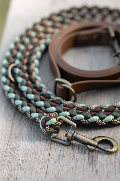 One Shoulder Leine London - Walnuss x Green