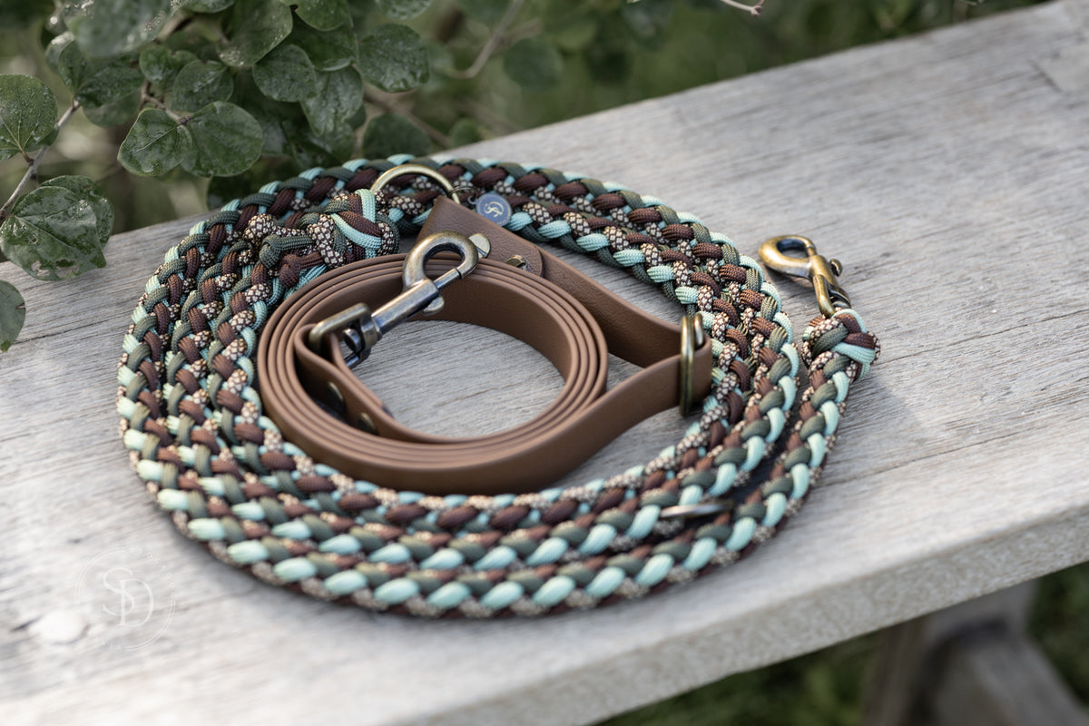 One Shoulder Leine London - Walnuss x Green