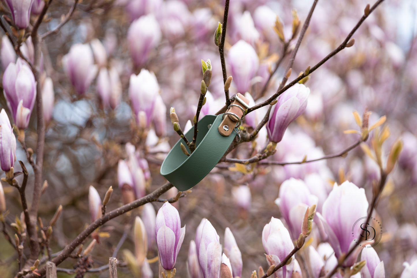 Halsband „Milano“ - Eukalyptus x Camel