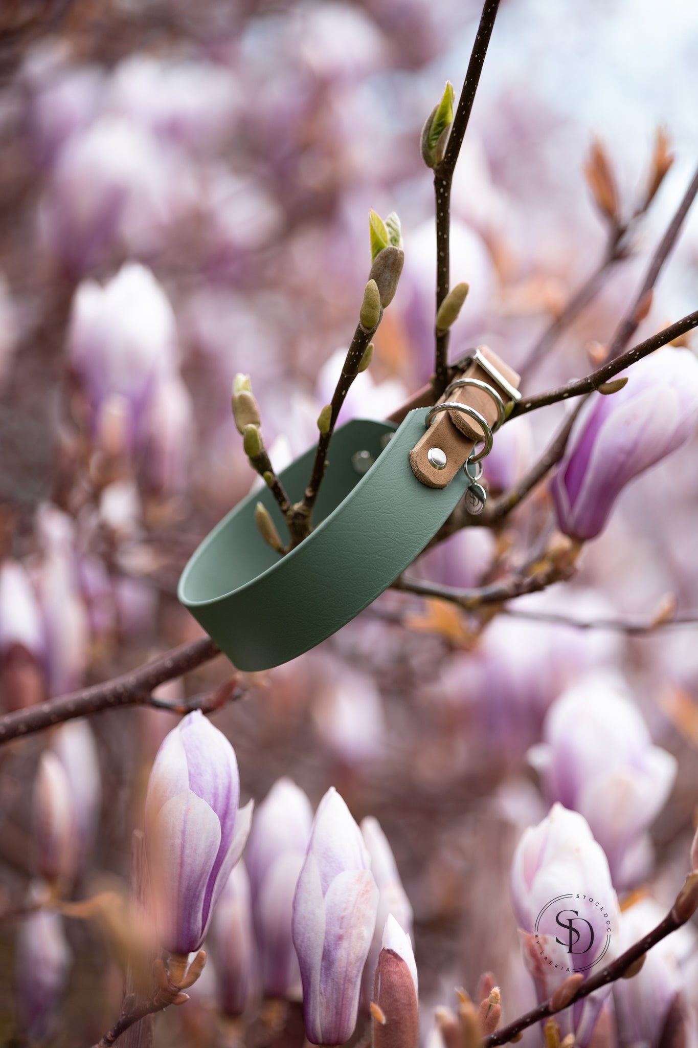 Halsband „Milano“ - Eukalyptus x Camel