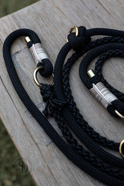 Paracord Tau Leine „Featherline“ - All Black (bis 10kg)